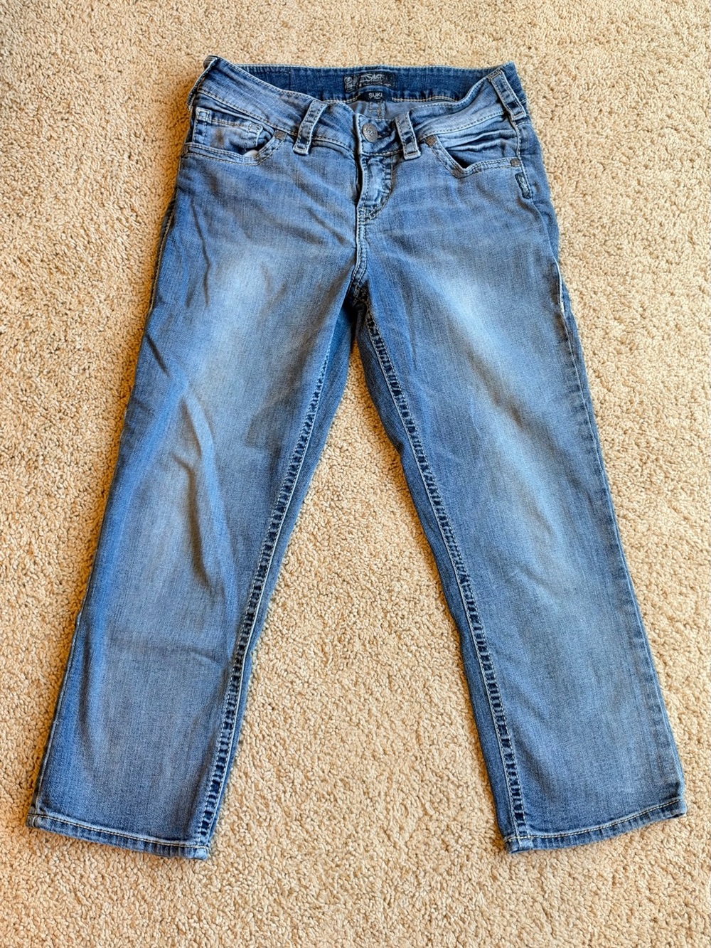 Silver Jeans Women's Medium Blue Suki Capri Jeans